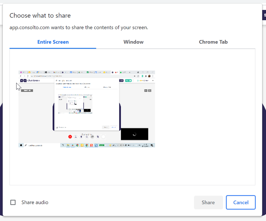 Consolto howto Screen sharing